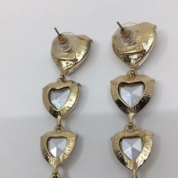 Sugarfix by Bauble Bar Heart Long Dangle Bling Earrings - Picture 9 of 14
